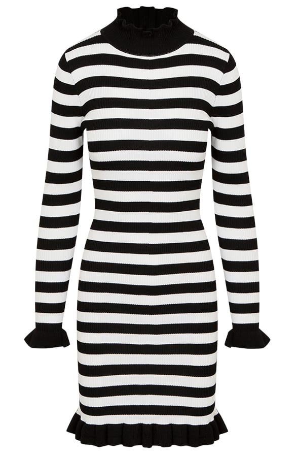 Strepen Ruches Jurk Nova – shoparchief