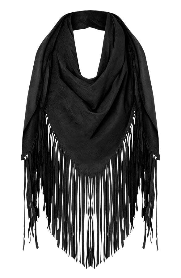 Suede Poncho Quirine Zwart – shoparchief