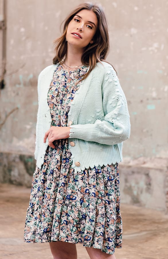 Gehaakt Pompon Vest Chrissy Mint – shoparchief — foto 2