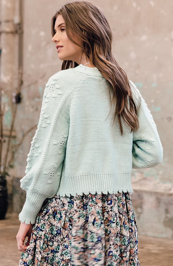 Gehaakt Pompon Vest Chrissy Mint – shoparchief — foto 3