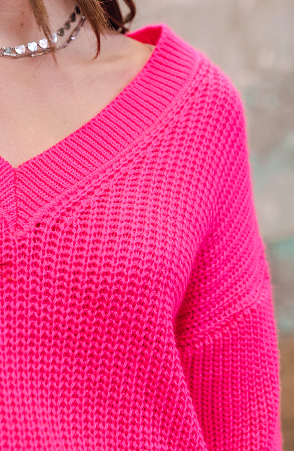 Gehaakte Trui Neon Pink Joan – shoparchief — foto 3