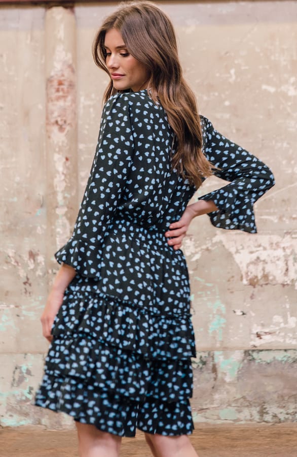 Hartjes Laagjes Jurk Zwart Blauw – shoparchief — foto 3