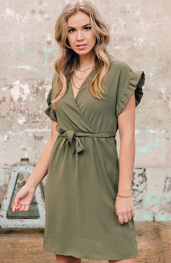 Jurk Jazzie Legergroen – shoparchief