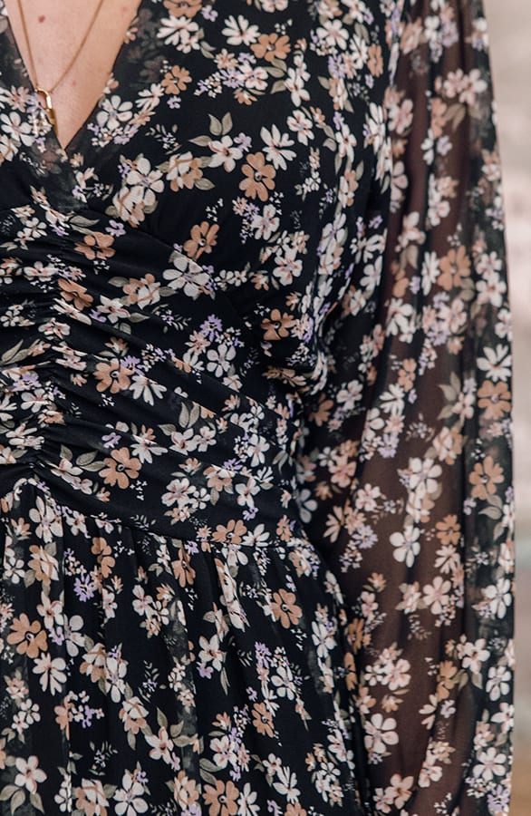 Jurk Met Bloemen Fiona Zwart – shoparchief — foto 5