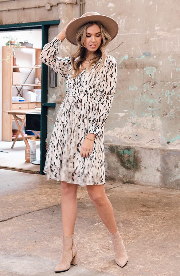 Jurk Met Panterprint Fiona Beige – shoparchief — foto 5