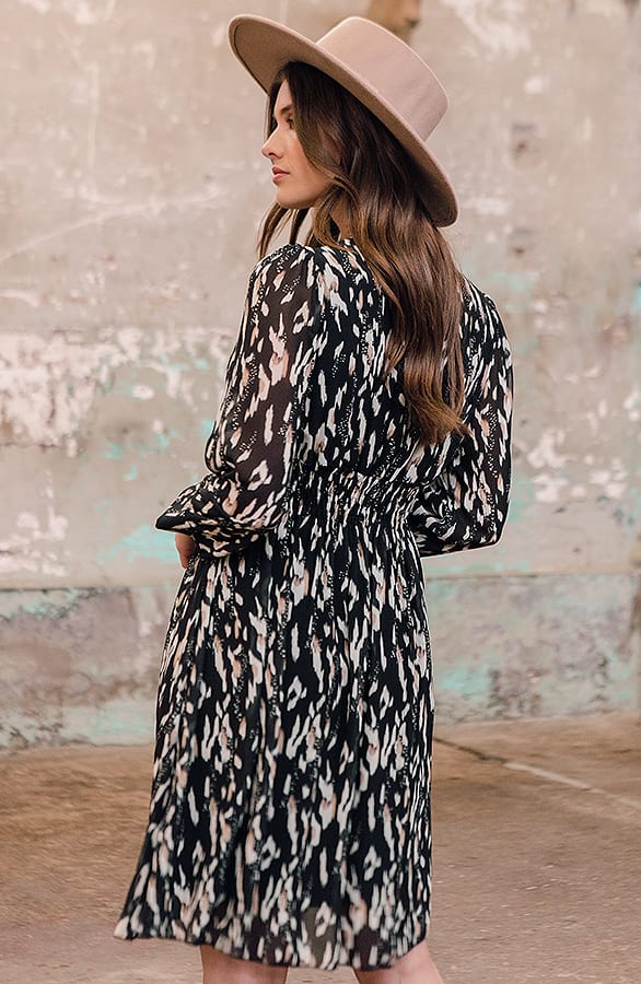 Jurk Met Panterprint Fiona Zwart – shoparchief — foto 3