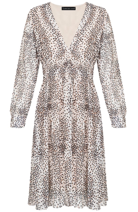 Jurk Met Print Fiona Beige – shoparchief
