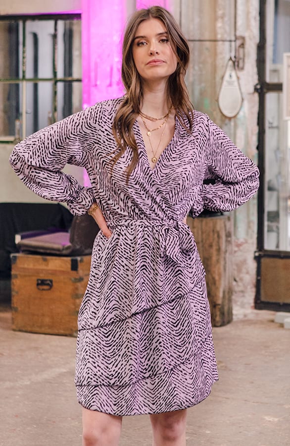 Jurk Met Zebraprint Hazel Lila – shoparchief — foto 3