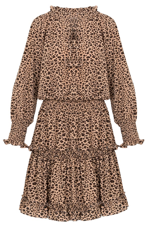 Leopard Print Jurk Izza Camel – shoparchief