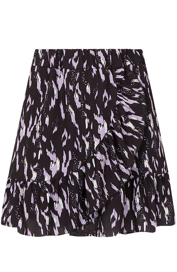 Leopard Rok Met Ruches Loua Lila – shoparchief