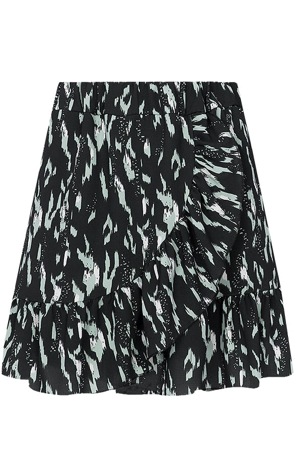 Leopard Rok Met Ruches Loua Mint – shoparchief
