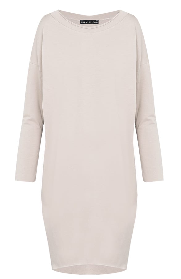 Oversized Jersey Tuniek Ayla Beige – shoparchief