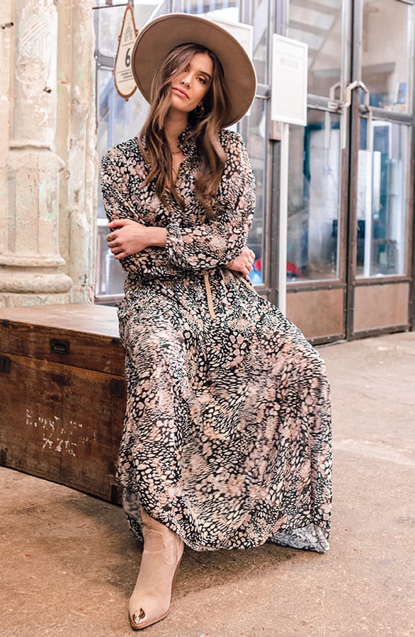 Panter Jurk Lang Donna Zwart – shoparchief — foto 5