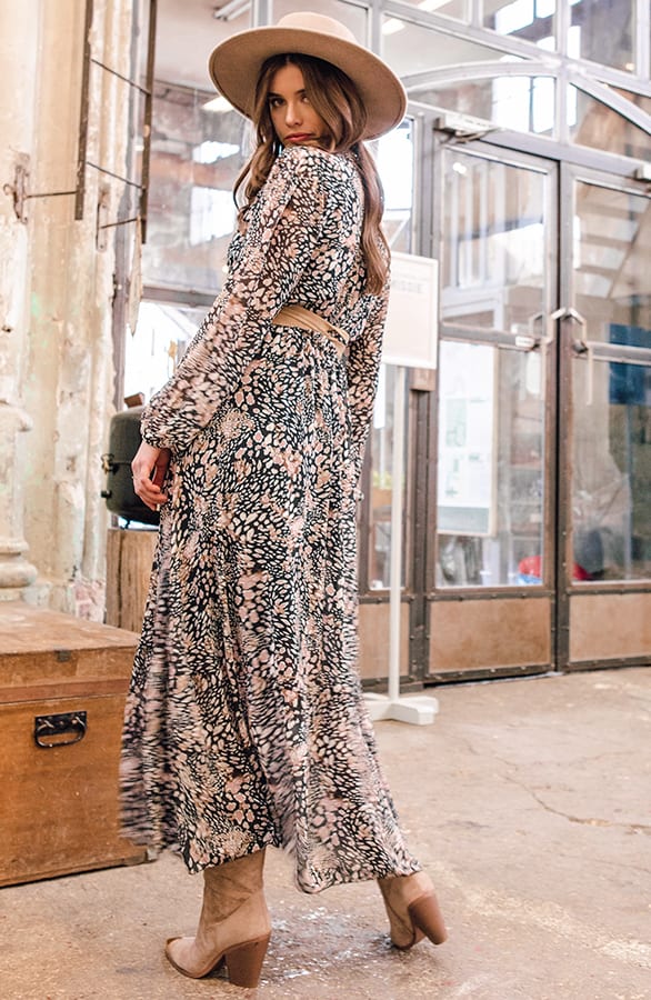 Panter Jurk Lang Donna Zwart – shoparchief — foto 2