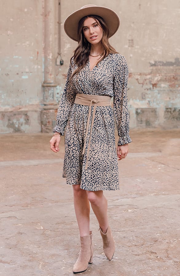 Panter Jurk Zoe Taupe Marine – shoparchief — foto 7