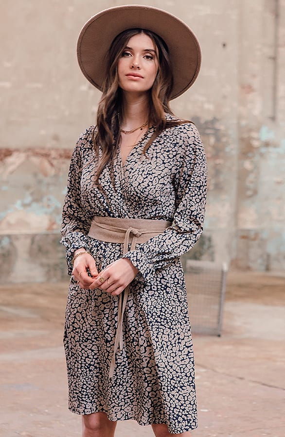 Panter Jurk Zoe Taupe Marine – shoparchief — foto 4