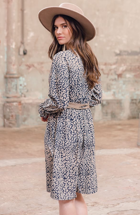 Panter Jurk Zoe Taupe Marine – shoparchief — foto 6