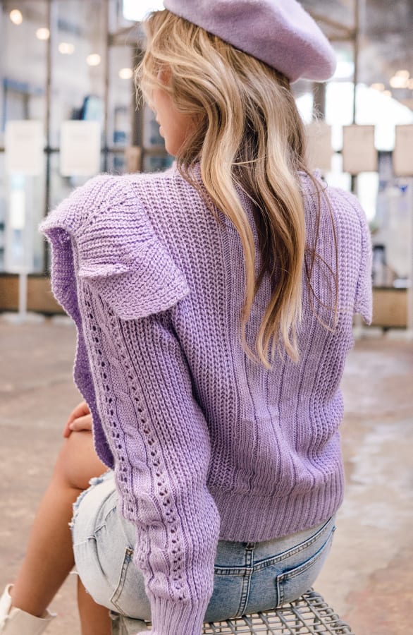 Ruches Trui Gehaakt Jolie Lila – shoparchief — foto 3