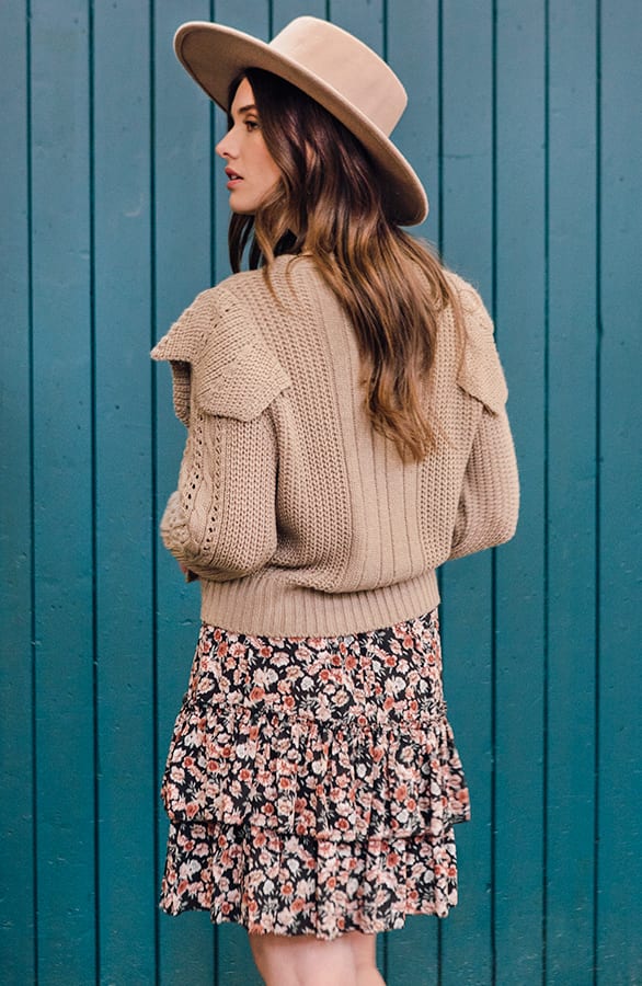 Ruches Trui Gehaakt Jolie Taupe – shoparchief — foto 3