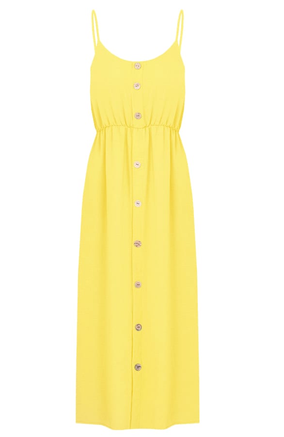 Spaghetti Knopen Jurk Kae Geel – shoparchief