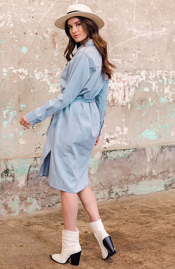 Denim Knopen Jurk Charly – shoparchief — foto 2