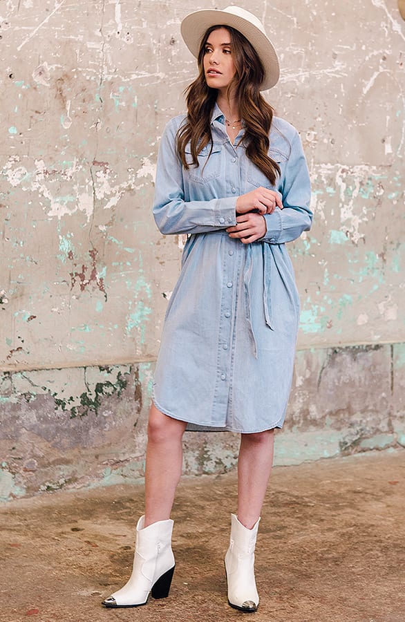 Denim Knopen Jurk Charly – shoparchief — foto 3
