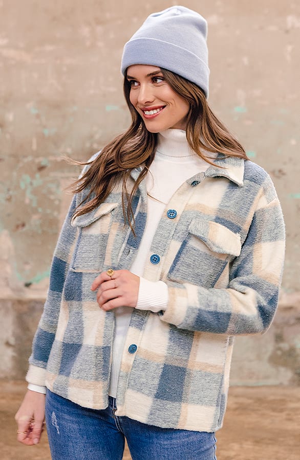 Vilten Jas Geblokt Lara Blauw – shoparchief — foto 6