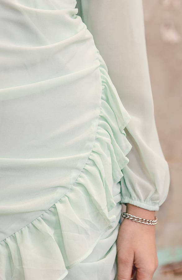 Chiffon Wrapped Dress Emily Mint – shoparchief — foto 3