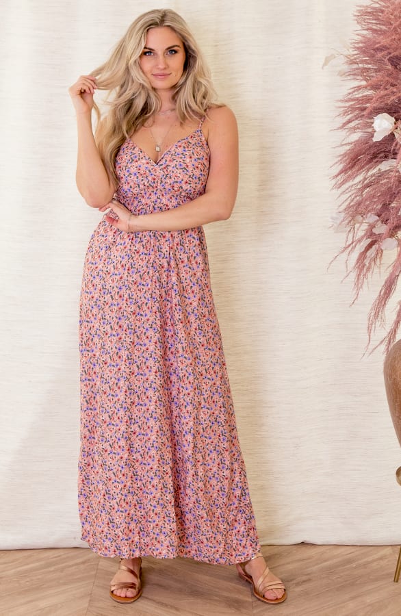 Blaadjes Spaghetti Jurk Jacky Roze – shoparchief — foto 2