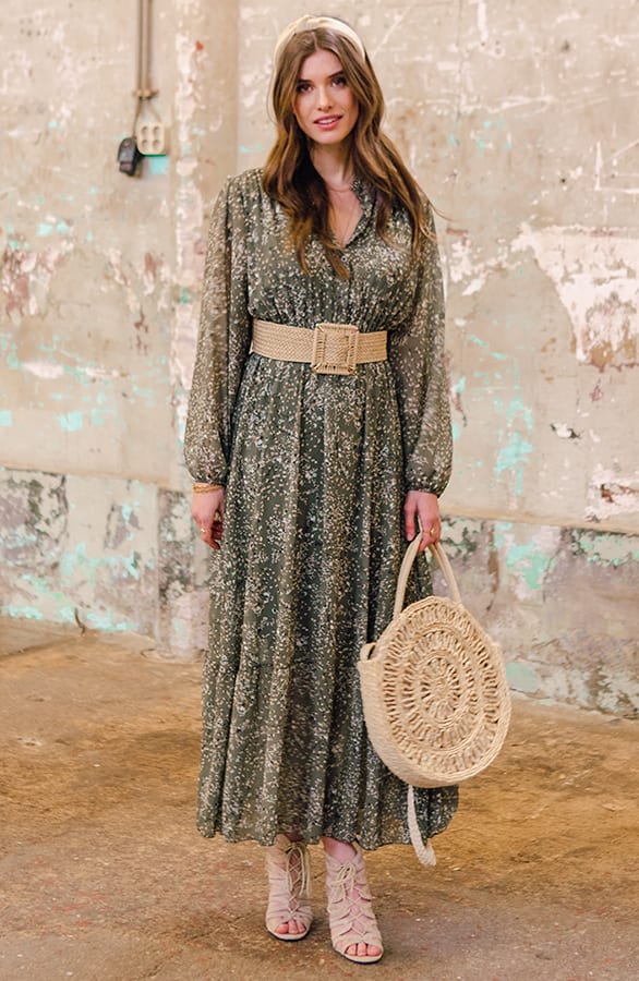 Bloemen Jurk lang Donna Groen – shoparchief — foto 5