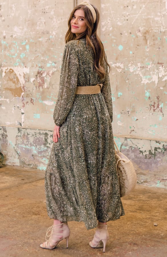 Bloemen Jurk lang Donna Groen – shoparchief — foto 3