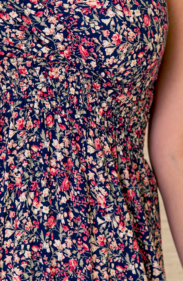 Bloemen Spaghetti Jurk Jacky Fuchsia – shoparchief — foto 3