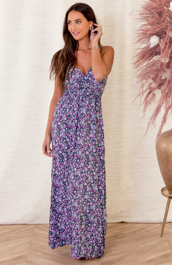 Bloemen Spaghetti Jurk Jacky Lila – shoparchief
