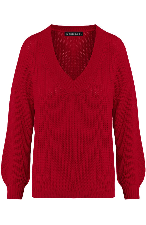 Gehaakte Trui Rood Joan – shoparchief