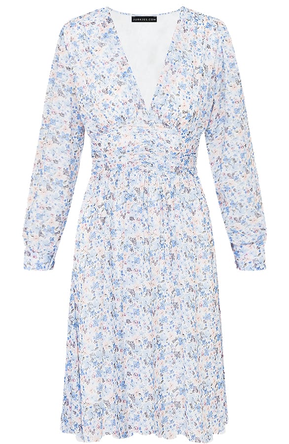 Jurk Met Bloemen Fiona Blauw – shoparchief