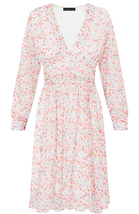Jurk Met Bloemen Fiona Oranje – shoparchief