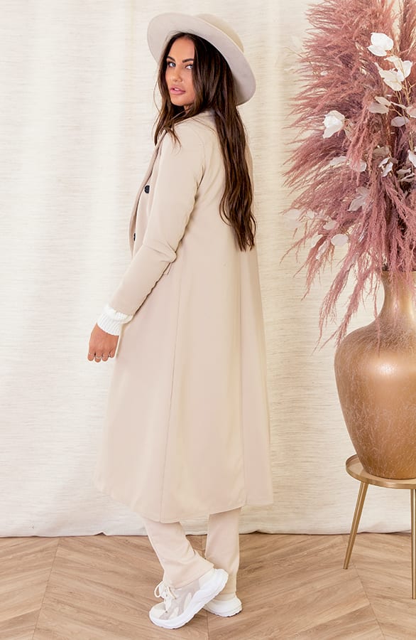 Lange Knopen Blazer Gigi Beige – shoparchief — foto 4