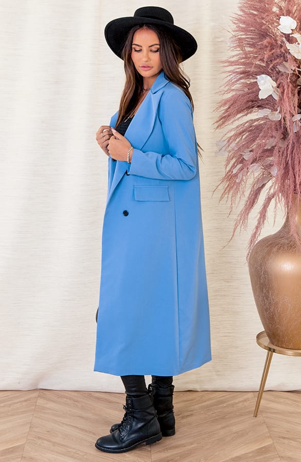 Lange Knopen Blazer Gigi Blauw – shoparchief — foto 3