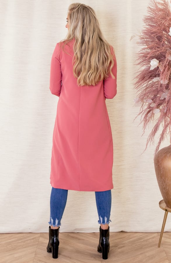 Lange Knopen Blazer Gigi Dust Koraal – shoparchief — foto 3