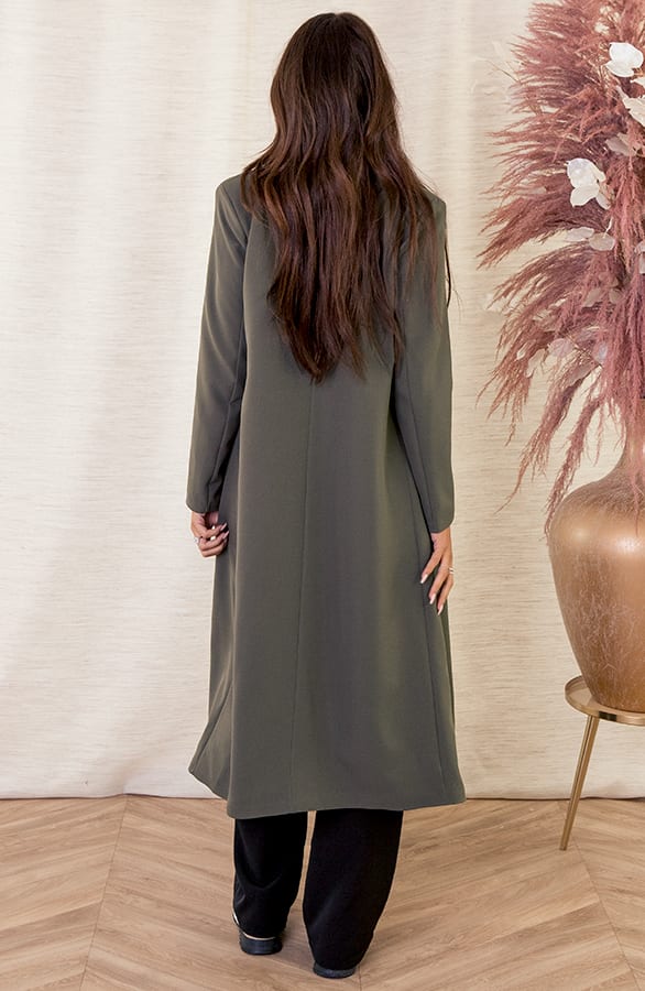 Lange Knopen Blazer Gigi Legergroen – shoparchief — foto 3