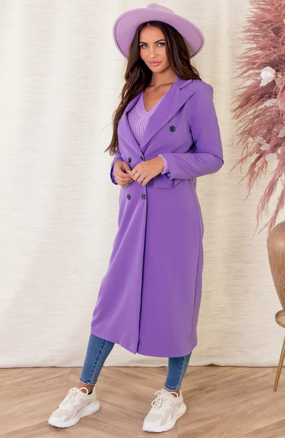 Lange Knopen Blazer Gigi Lila – shoparchief — foto 2