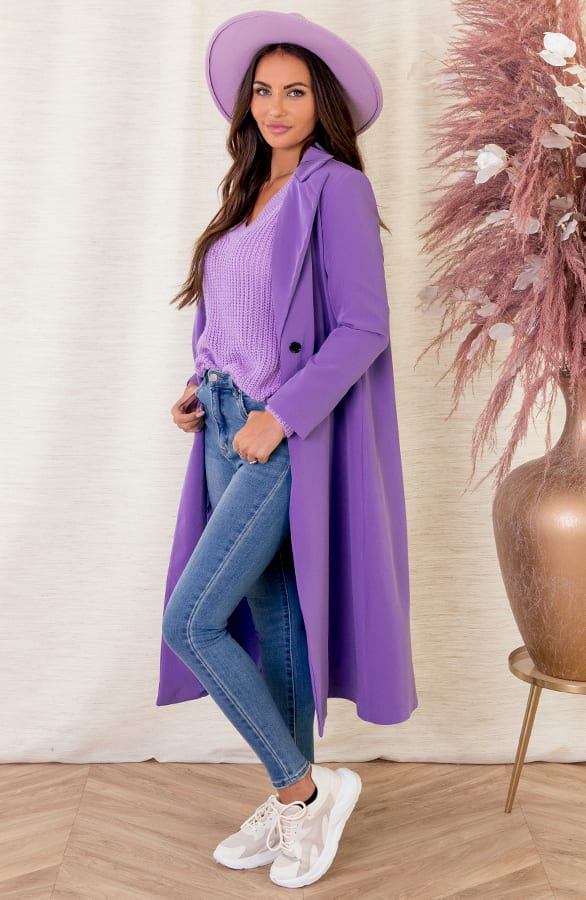 Lange Knopen Blazer Gigi Lila – shoparchief — foto 4