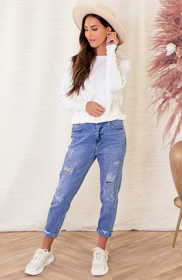 Loose Fit Jeans Yentl Blauw – shoparchief