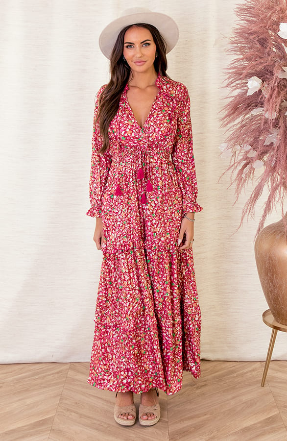 Maxi Jurk Noé Goud Roze – shoparchief