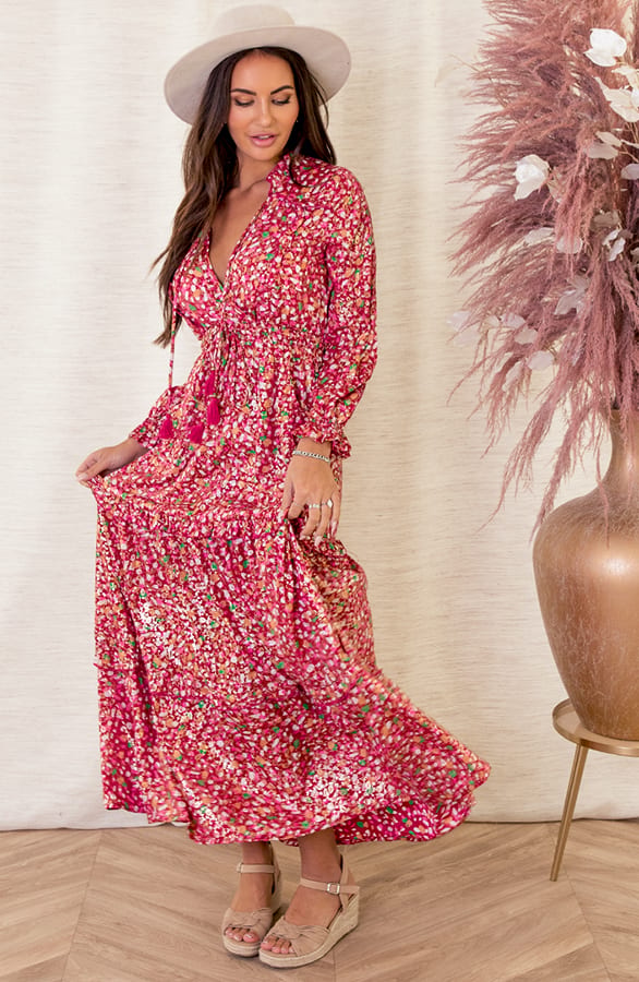 Maxi Jurk Noé Goud Roze – shoparchief — foto 5