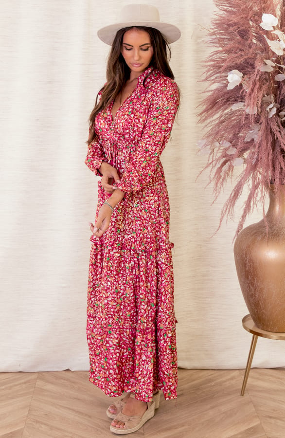 Maxi Jurk Noé Goud Roze – shoparchief — foto 2