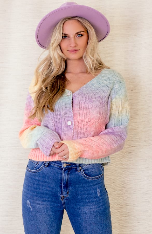 Ombre Knopen Vest Norah Pastel – shoparchief — foto 2