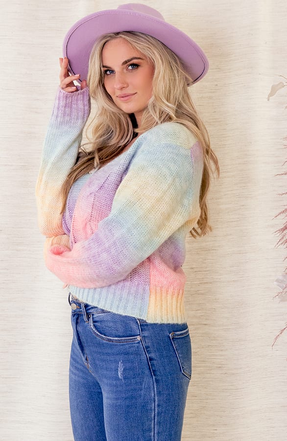 Ombre Knopen Vest Norah Pastel – shoparchief — foto 3