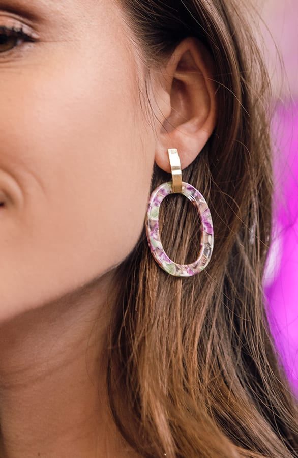 Oorbellen Floral Esmee Lila – shoparchief