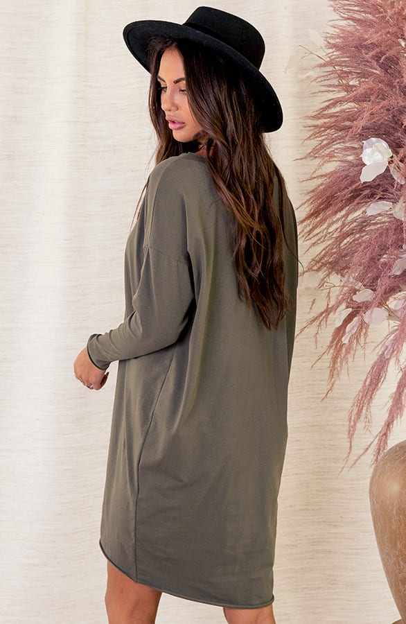 Oversized Jersey Tuniek Ayla Army – shoparchief — foto 3